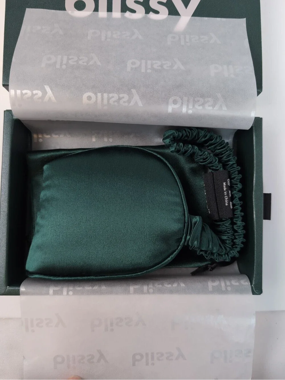Blissy Silk Sleep Mask Emerald Green 100% Pure Mulberry Silk New